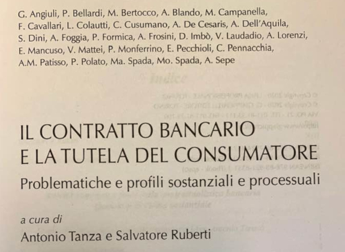 PUBBLICAZIONE NUOVO VOLUME DI DIRITTO BANCARIO E FINANZIARIO